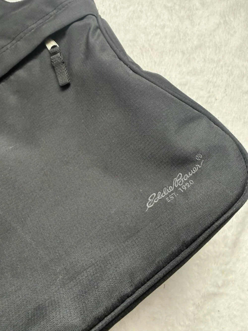 Eddie Bauer Messenger Bag Laptop/ Gig/ Travel Black Canvas Shoulder Straps 15”